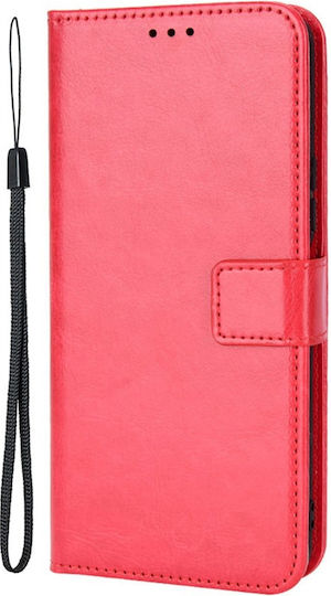 Crazy Horse Wallet Piele artificială / Plastic / Silicon Roșu (Oppo A78 4G)