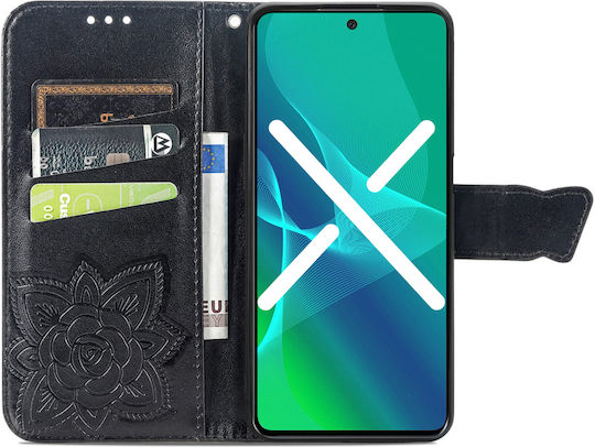 Nokia Butterfly Book Δερματίνης / Πλαστικό / Σιλικόνης Μαύρο (Realme C21)