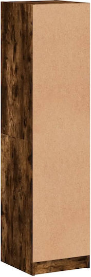 Living Room Display Cabinet Made of Particle Board with Smoked Glass Oak 35x37x142cm