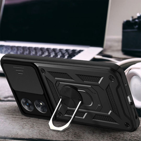 Umschlag Rückseite Metallisch Schwarz (Oppo Reno8 T)