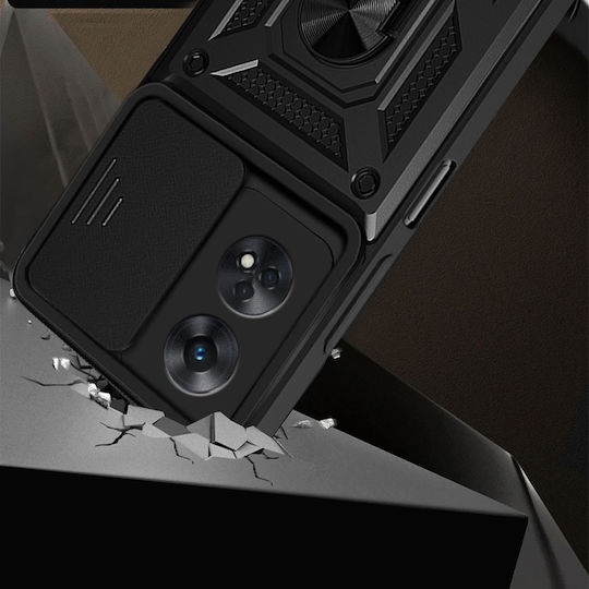 Umschlag Rückseite Metallisch Schwarz (Oppo Reno8 T)
