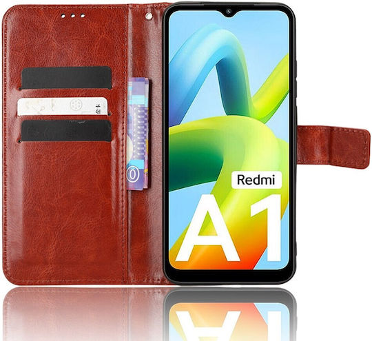 Crazy Horse Wallet Δερματίνης / Πλαστικό / Σιλικόνης Καφέ (Redmi A1 / A2)