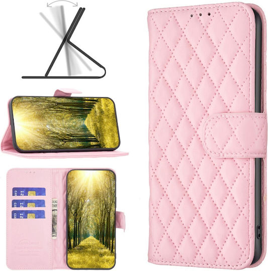 Binfen Diamond Lattice Wallet Δερματίνης Ροζ (Infinix Hot 30, BINFEN Wallet)