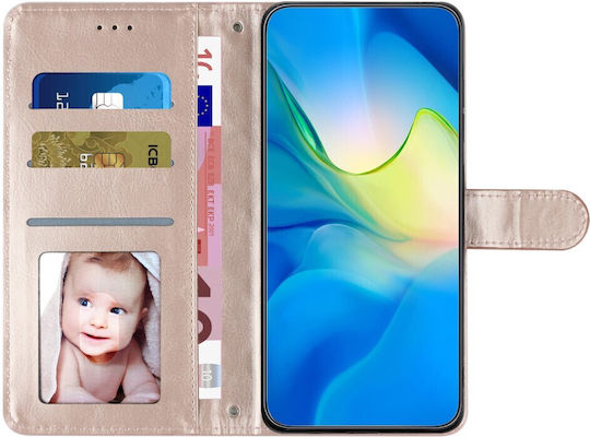 Binfen Diamond Lattice Wallet Δερματίνης Ροζ Χρυσό (Oppo A38 4G)