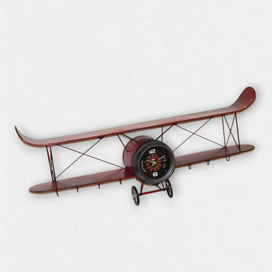 Artifact Αντικέ Ρολόι Τοίχου Μεταλλικό Κόκκινο Ø95cm