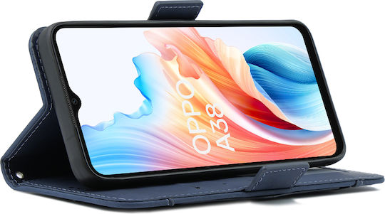 Oppo Book Piele artificială / Plastic / Silicon Albastru (Oppo A38 4G)