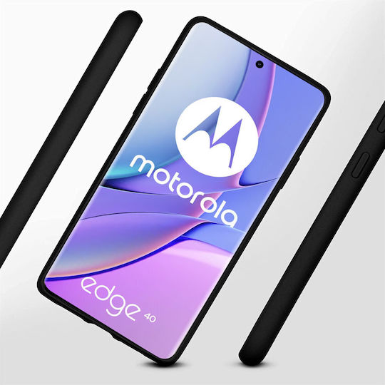 Back Cover Σιλικόνης Μαύρο (Motorola Edge 40)