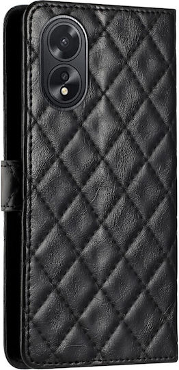 Binfen Diamond Lattice Wallet Δερματίνης Μαύρο (Oppo A38 4G)