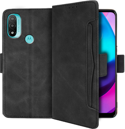 Erbord Book Δερματίνης / Πλαστικό / Σιλικόνης Μαύρο (Moto E20)