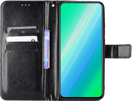 Crazy Horse Wallet Δερματίνης / Πλαστικό / Σιλικόνης Μαύρο (Oppo A98)