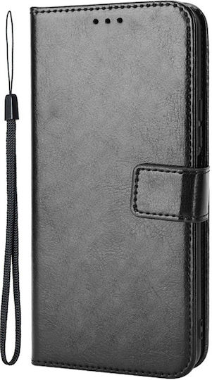 Crazy Horse Wallet Δερματίνης / Πλαστικό / Σιλικόνης Μαύρο (Oppo A98)