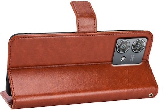 Crazy Horse Brieftasche Synthetisches Leder / Kunststoff / Silikon Braun (Motorola Edge 40)
