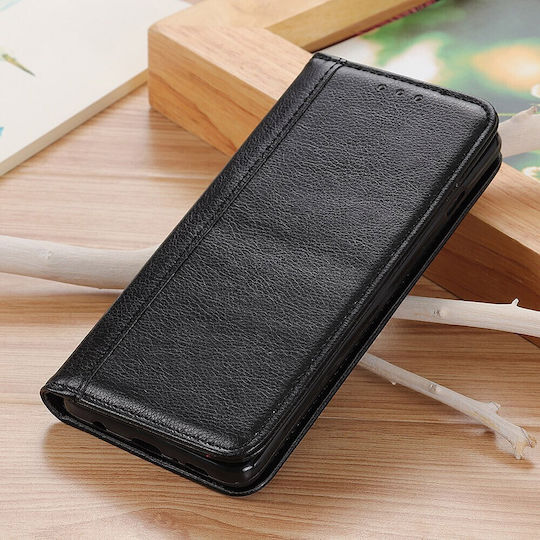 Brieftasche Leder / Silikon Schwarz (Xperia 1 V)