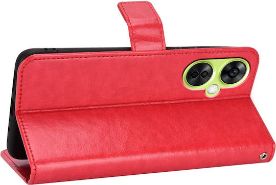 Crazy Horse Wallet Synthetic Leather / Plastic / Silicone Red (OnePlus Nord CE 3 Lite)
