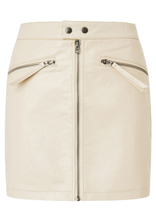 Safire Denim Mini Rock Weiß