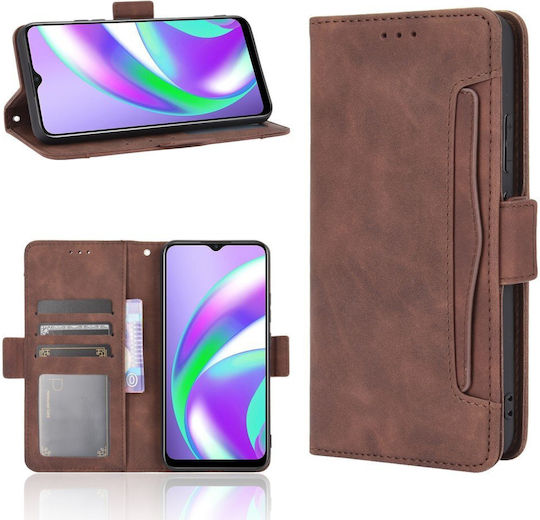 Book Δερματίνης / Πλαστικό / Σιλικόνης Καφέ (Oppo A15 / A15s)