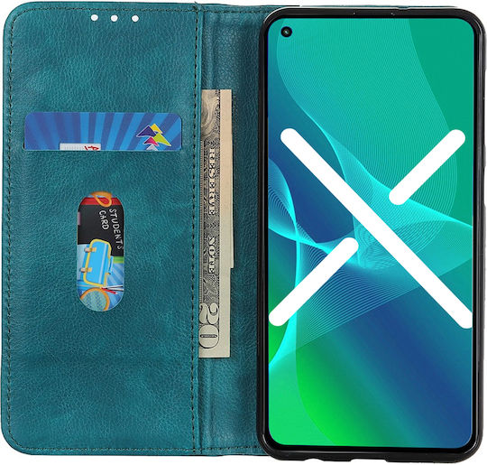Brieftasche Leder / Silikon Grün (Moto G72)