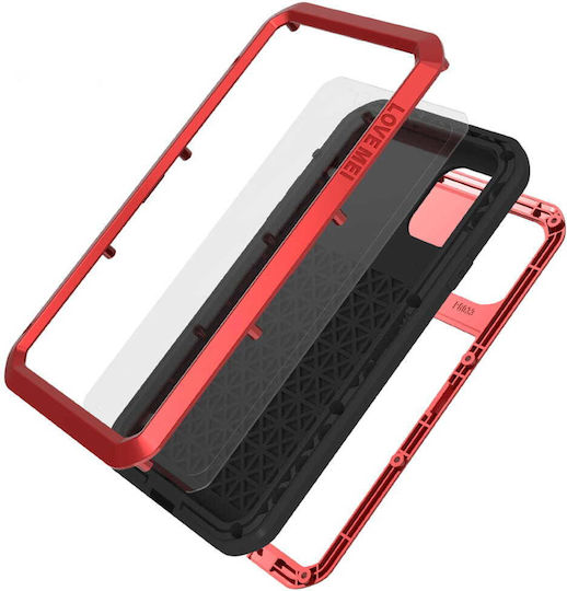 Love Mei Umschlag Rückseite Metallisch Rot (iPhone 14)