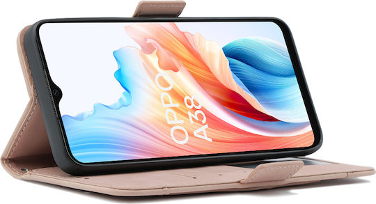 Oppo Book Synthetic Leather / Plastic / Silicone Pink (Oppo A38 4G)