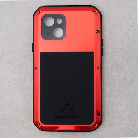 Love Mei Umschlag Rückseite Metallisch Rot (iPhone 14)