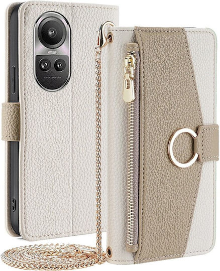 Oppo Wallet Piele artificială Alb (OnePlus 10 Pro)