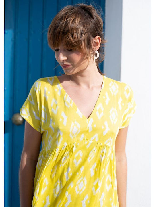 Summer Midi Dress Yellow