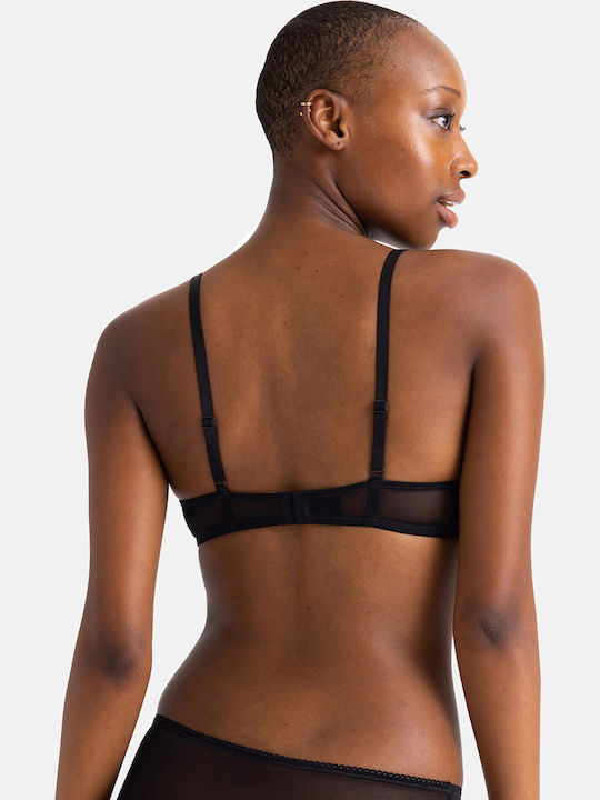 Bra with Light Padding Underwire Black/Beige
