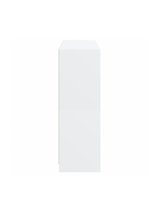 Floor-standing Living Room Display Cabinet made of Particleboard with Glass White 136x37x109cm