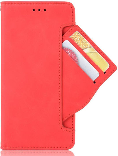 Book Piele artificială / Plastic / Silicon Roșu (Realme 7)