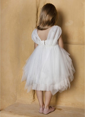 Baby Bloom Ecru Tulle Baptism Dress