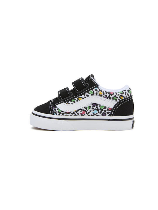 Toddlers Old Skool Hook Kids Sneakers with Scratch Black