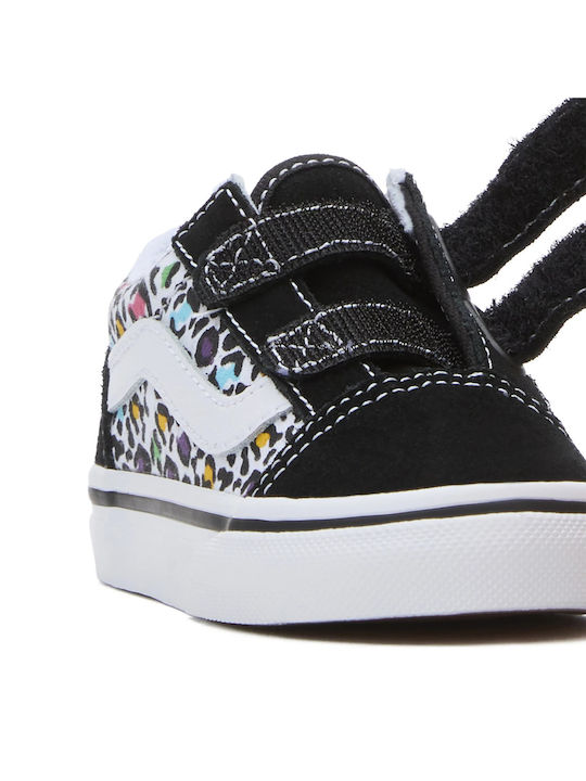 Toddlers Old Skool Hook Kids Sneakers with Scratch Black