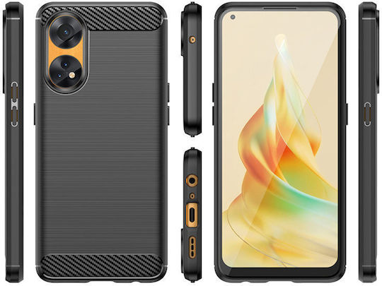 Задна корица Пластмаса / Силикон Черен (Oppo Reno8 T)