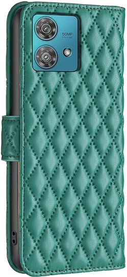 Binfen Diamond Lattice Портмоне От Изкуствена Кожа Зелен За Motorola Edge 40