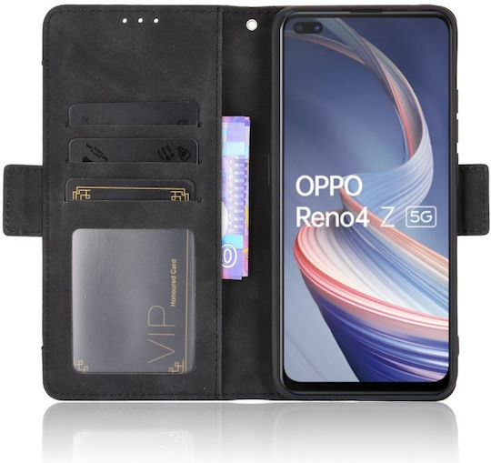Oppo Book Piele artificială / Plastic / Silicon Negru (Oppo Reno 4 Z 5G)