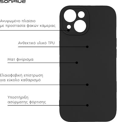 Sonique Umschlag Rückseite Silikon / Stoff Schwarz (Realme C51 / Realme C53)