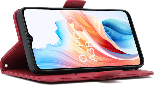 Oppo Book Δερματίνης / Πλαστικό / Σιλικόνης Κόκκινο (Oppo A38 4G)