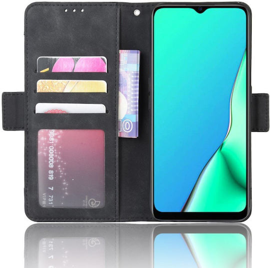 Oppo Buchen Sie Synthetisches Leder / Kunststoff / Silikon Schwarz (Oppo A9 2020, Oppo A5 2020)