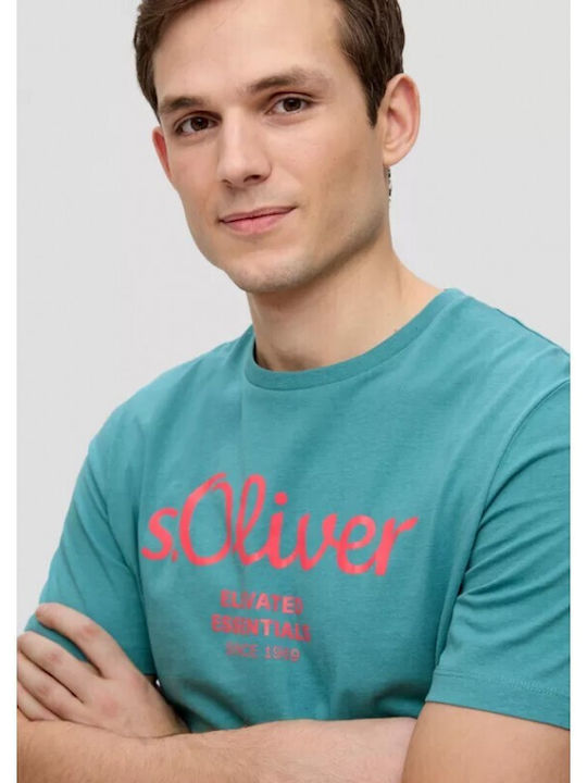 S.Oliver Herren Shirt Kurzarm Petrol Blau