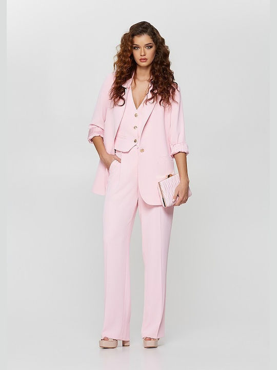 Lynne Damen Krepp Blazer Rosa