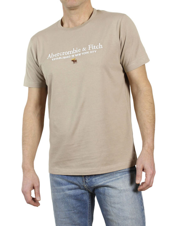 Abercrombie & Fitch Bluza Bărbătească cu Mânecă Scurtă Bej