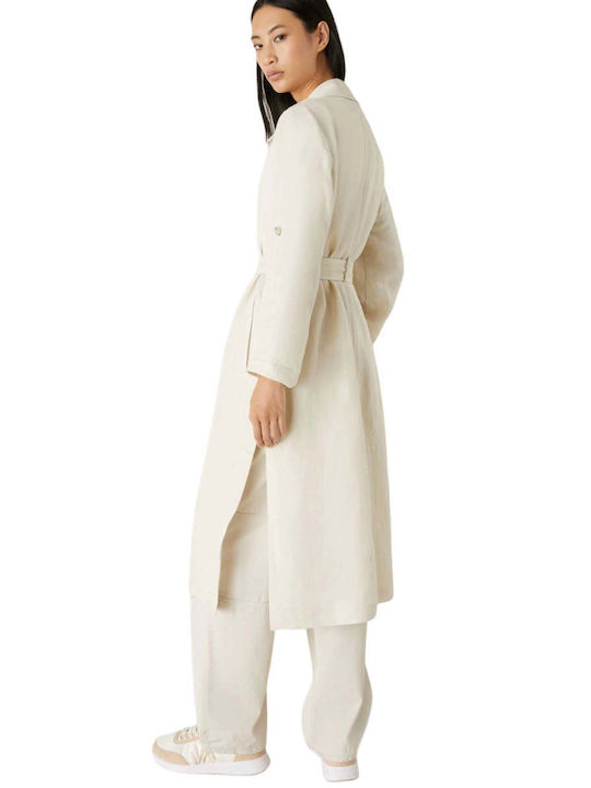 Marella Women's Midi Gabardine with Belt White