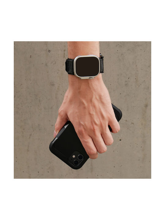 Erbord Armband Leder Schwarz (Apple Watch 1/2/3/4/5/4/5/6/7/8/SE/ULTRA)