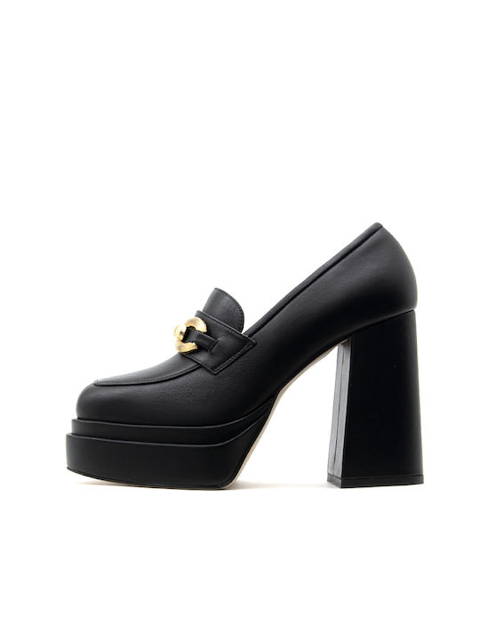 Fardoulis Leather Black Heels