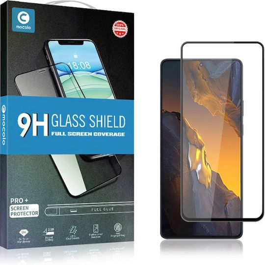 Mocolo Sticlă 0.3mm Adeziv complet Full Face Tempered Glass Negru (Poco F5 / Redmi Note 12 Turbo)