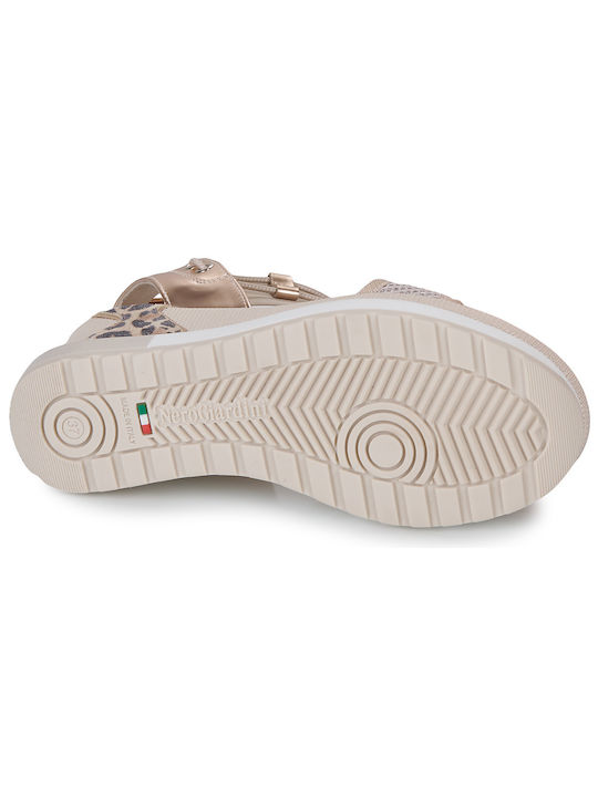 Damenplattformen Beige