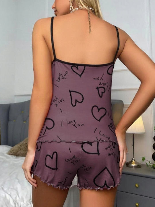 Winter Damen Pyjama-Set Fioletowa