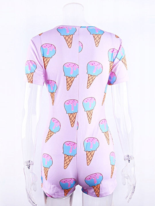 Winter Damen Einteiliger Pyjama Fiolet