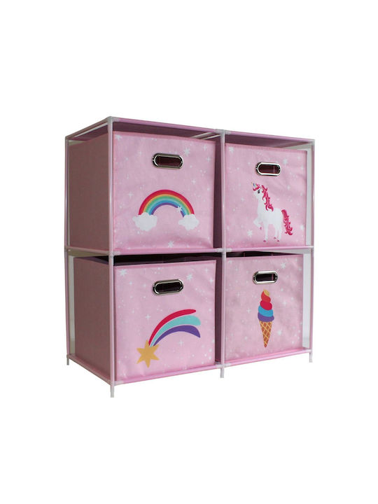 Koopman Spielzeug Aufbewahrungssystem aus Stoff Rosa 68x35x70cm 1Stück