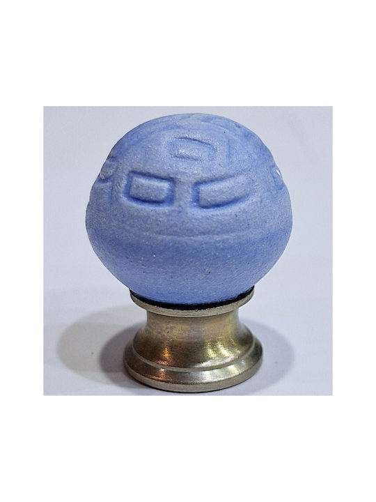 Premier Kinder Knopf Möbelgriff aus Zamak & Metallisch & Porzellan in Blau Farbe 11777-000-ARG1 1Stück